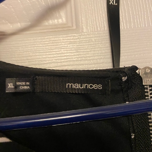 Maurice’s stretchy peplum black with white strip dress - Picture 3 of 3